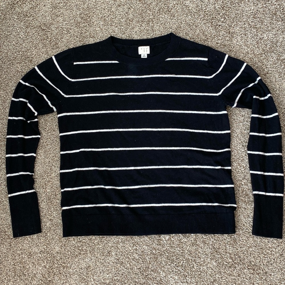 Classic black and white sweater